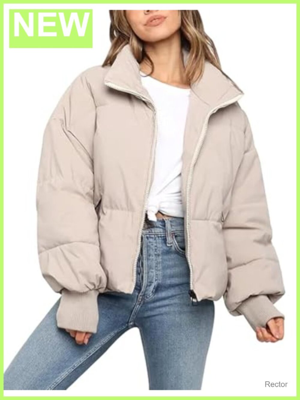 Women's Cropped Puffer Jacket Quilted Lightweight Zip Winter Coat